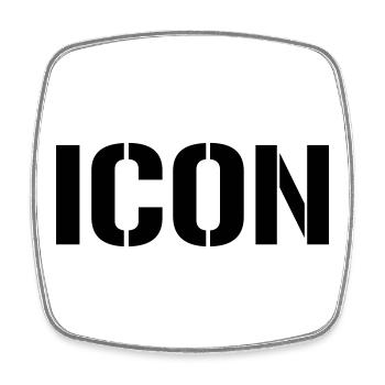 Icon - Viereckiger Kühlschrankmagnet - Weiß - Vorne