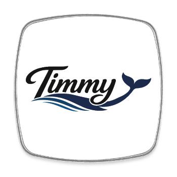 Timmy Wal Ondes typographiques - Magnet carré - blanc - Devant