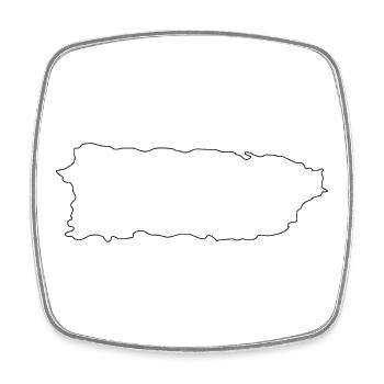 Puerto Rico Outline - Square fridge magnet - white - Front