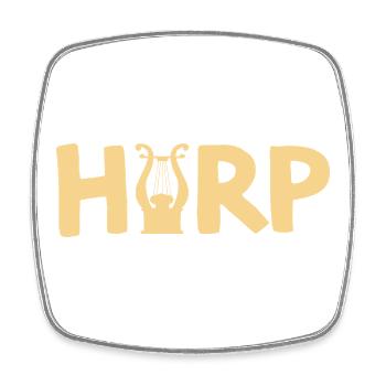 Harp Lyre Music Lover Graphic - Square fridge magnet - white - Front