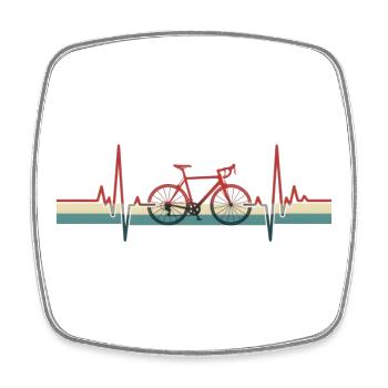 Cycling Heartbeat Cycling Love Cycling Cycling - Square fridge magnet - white - Front