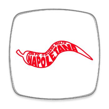 Piment Napoli Typo-Art - Magnet carré - blanc - Devant