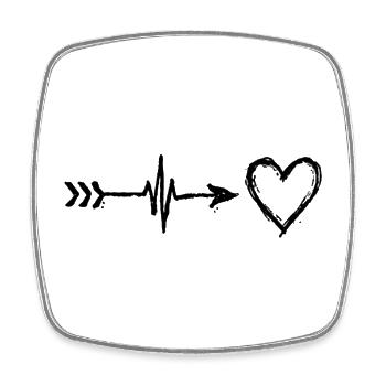 Heartbeat Arrow to Heart - Square fridge magnet - white - Front