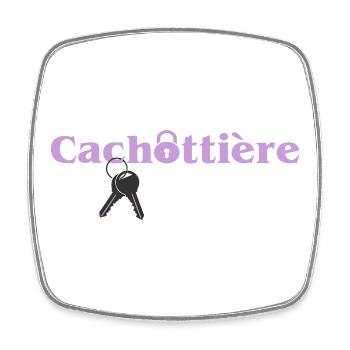 Cachottière Clés et Mystère - Magnet carré - blanc - Devant