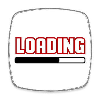 Loading - Square fridge magnet - white - Front
