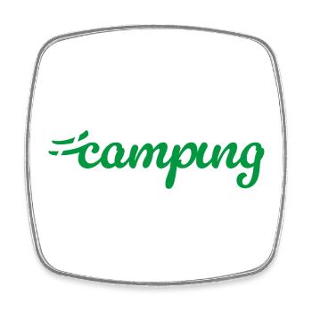 Camping Hashtag Camper Van Life Campingplatz Fan - Viereckiger Kühlschrankmagnet - Weiß - Vorne