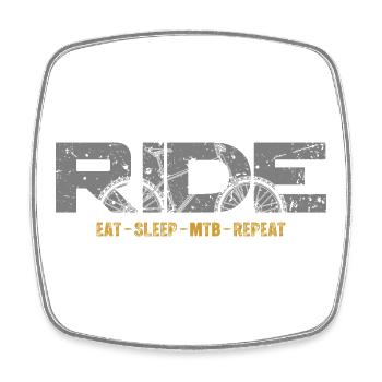 Mountain bike ride - Square fridge magnet - white - Front