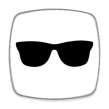 Sunglasses - Square fridge magnet - white - Front