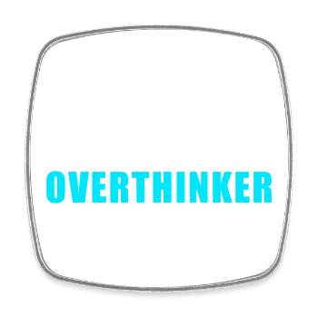 Serial Overthinker – Funny Humor Shirt - Square fridge magnet - white - Front