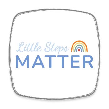 Little Steps Matter Regenbogen blau - Viereckiger Kühlschrankmagnet - Weiß - Vorne