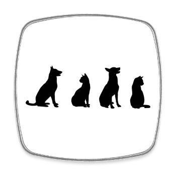 Cats and dogs - Square fridge magnet - white - Front