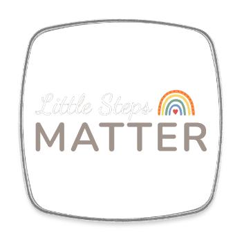 Little Steps Matter Regenbogen Taupe - Viereckiger Kühlschrankmagnet - Weiß - Vorne