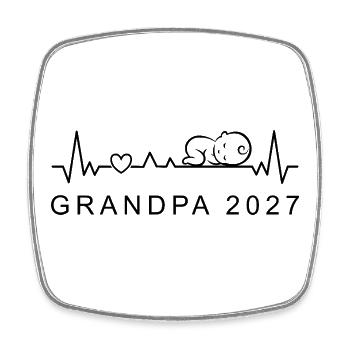 Großvater 2027 Baby Heartbeat Schwangerschaftsankündigung - Viereckiger Kühlschrankmagnet - Weiß - Vorne