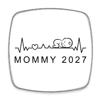 Ankündigung der Schwangerschaft zum Baby Heartbeat 2027 - Viereckiger Kühlschrankmagnet - Weiß - Vorne