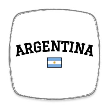 Drapeau argentin Noir - Magnet carré - blanc - Devant