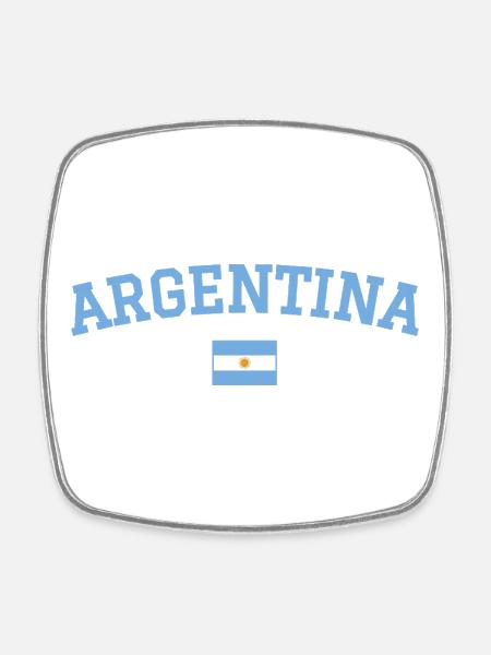 Argentinien Flagge Design Blau - Viereckiger Kühlschrankmagnet - Weiß