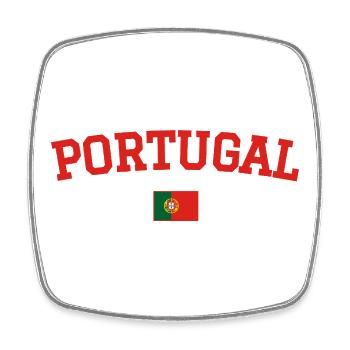 Drapeau du Portugal : Rouge - Magnet carré - blanc - Devant