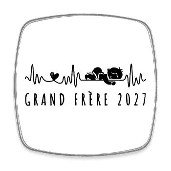 Je vais être grand-frère 2027 - futur grand frère - Viereckiger Kühlschrankmagnet - Weiß - Vorne