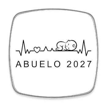 Futuro Abuelo 2027 Latido Corazón Anuncio Embarazo - Viereckiger Kühlschrankmagnet - Weiß - Vorne