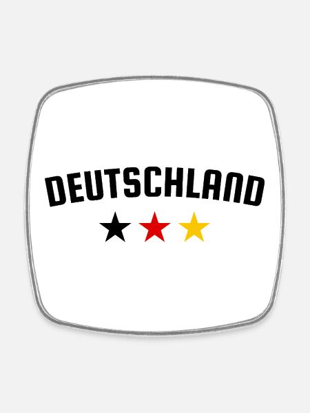 Deutschland 3 Sterne Design - Viereckiger Kühlschrankmagnet - Weiß