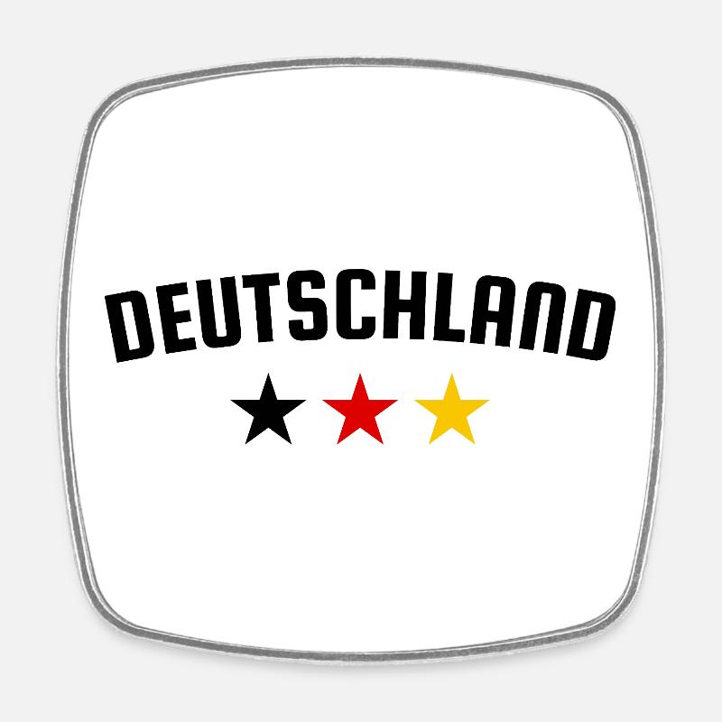 Deutschland 3 Sterne Design - Viereckiger Kühlschrankmagnet - Weiß