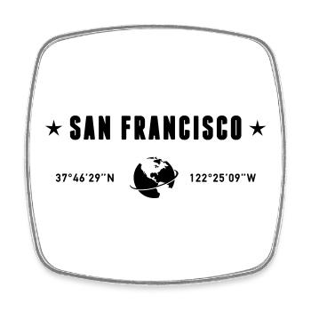 San Francisco Coordinates Planet Earth - Square fridge magnet - white - Front