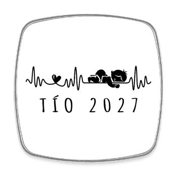 Tío 2027 Latido del Corazón - Futuro Tío - Viereckiger Kühlschrankmagnet - Weiß - Vorne