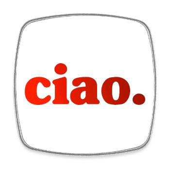 Ciao Italien - Viereckiger Kühlschrankmagnet - Weiß - Vorne