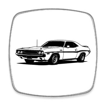 American Muscle Car - Square fridge magnet - white - Front