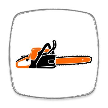 Chainsaw Chainsaw Lumberjack Lumberjack Lumberjack - Square fridge magnet - white - Front