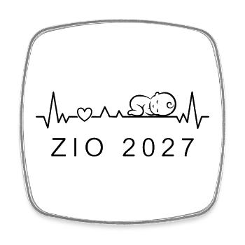 Futuro Zio 2027 Battito Cardiaco Gravidanza - Viereckiger Kühlschrankmagnet - Weiß - Vorne