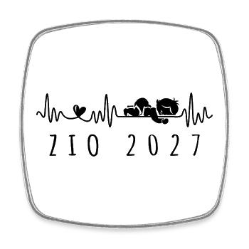 Futuro Zio 2027 Battito Cardiaco in Gravidanza - Viereckiger Kühlschrankmagnet - Weiß - Vorne