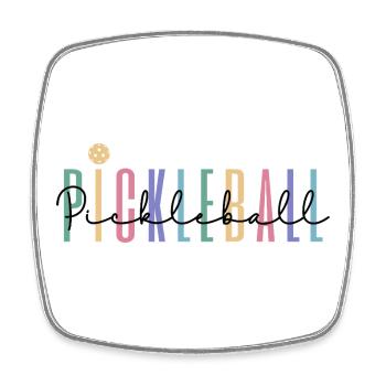 Joueur de pickleball arc-en-ciel pastel - Magnet carré - blanc - Devant
