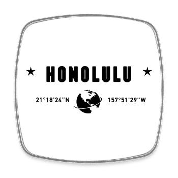 Honolulu, Hawaii Koordinaten Planet Erde - Viereckiger Kühlschrankmagnet - Weiß - Vorne