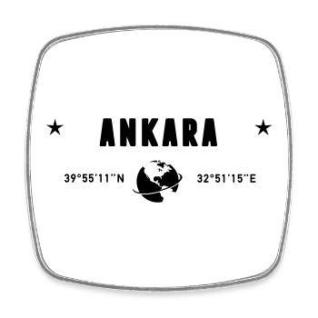 Ankara Turkey Coordinates Planet Earth - Square fridge magnet - white - Front