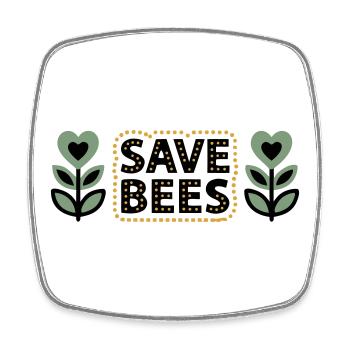 Save Bees Bees Flowers Conservation Beekeeper - Square fridge magnet - white - Front