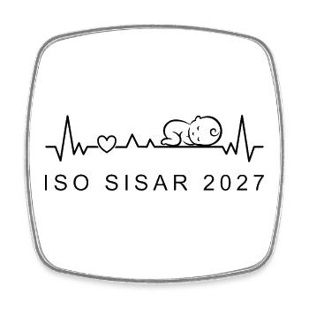 Big Sister 2027 Heartbeat Finnish - Square fridge magnet - white - Front