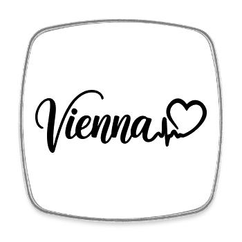 I love Vienna heartbeat Vienna - Square fridge magnet - white - Front