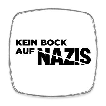 Kein_Bock_auf_Nazis - Viereckiger Kühlschrankmagnet - Weiß - Vorne