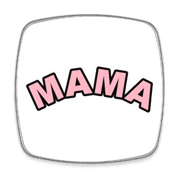 Mama Pink Floral Schriftzug - Viereckiger Kühlschrankmagnet - Weiß - Vorne