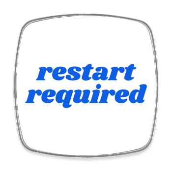 restart required - Viereckiger Kühlschrankmagnet - Weiß - Vorne