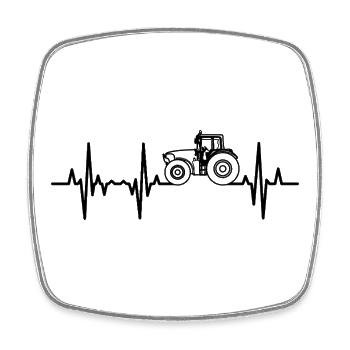 Fréquence de pouls de tracteur - Magnet carré - blanc - Devant