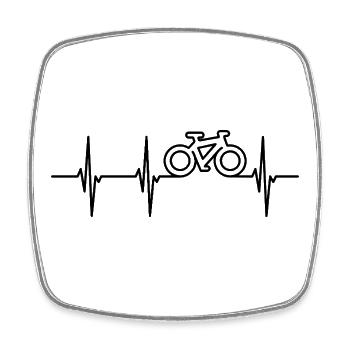 Bicycle pulse rate - Square fridge magnet - white - Front