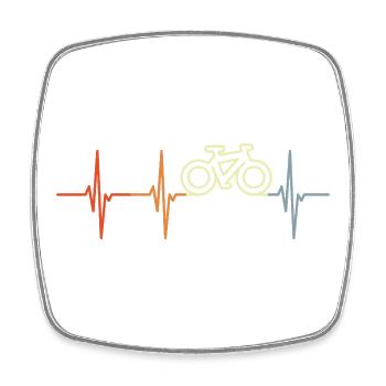 Battement de cœur cycliste vintage - Magnet carré - blanc - Devant