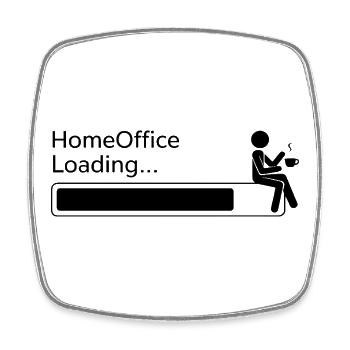  HomeOffice Loading Lustiger Kaffee Humor Für - Viereckiger Kühlschrankmagnet - Weiß - Vorne