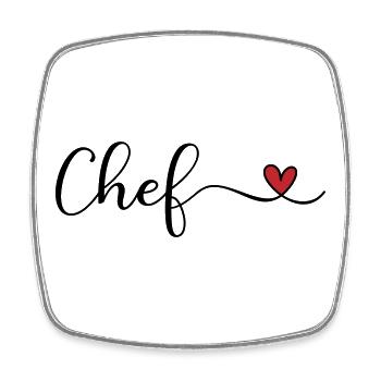 chef - Square fridge magnet - white - Front