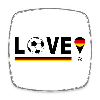 Fußball Deutschlandflagge WM LOVE  - Viereckiger Kühlschrankmagnet - Weiß - Vorne