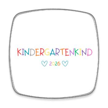 Endlich Kindergartenkind 2026 - Viereckiger Kühlschrankmagnet - Weiß - Vorne
