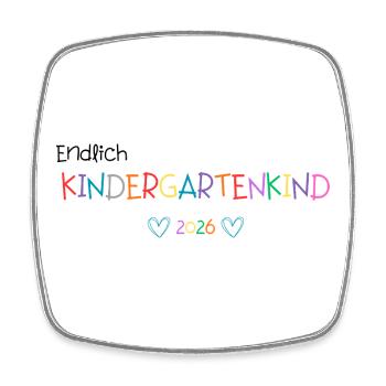 KINDERGARTENKIND 2026 - Viereckiger Kühlschrankmagnet - Weiß - Vorne