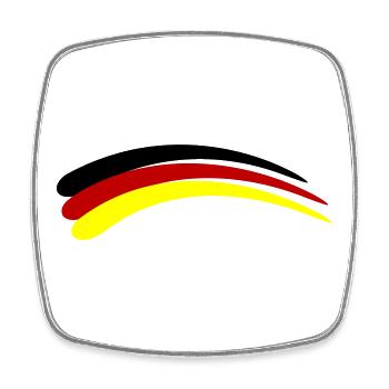 Deutschland Fahne Linie - Viereckiger Kühlschrankmagnet - Weiß - Vorne